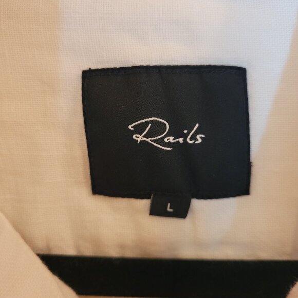 Rails Men's Long Sleeve Button Down Wyatt Shirt White Large - Picture 2 of 12